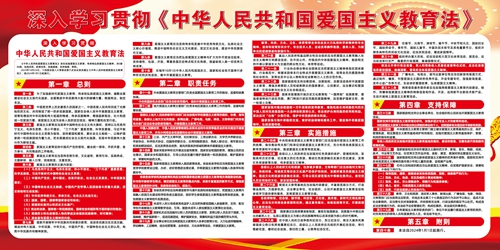 深入学习贯彻《中华人民共和国爱国主义教育法》平面海报
